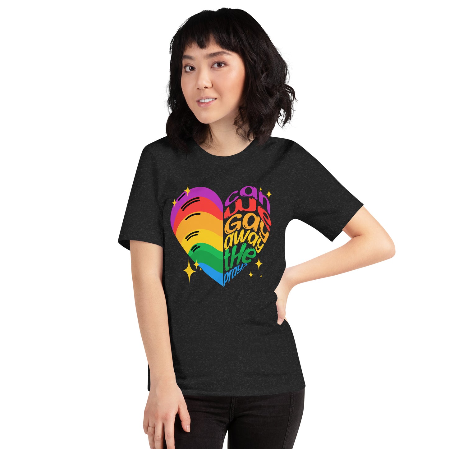 Can we gay away the pray? Unisex t-shirt