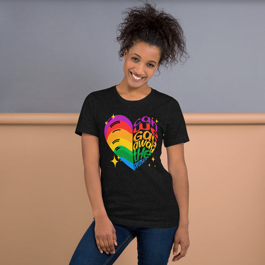 Can we gay away the pray? Unisex t-shirt