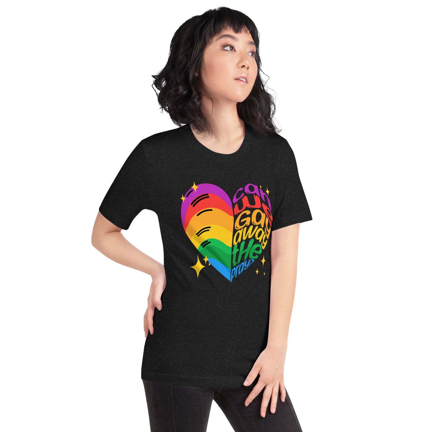 Can we gay away the pray? Unisex t-shirt